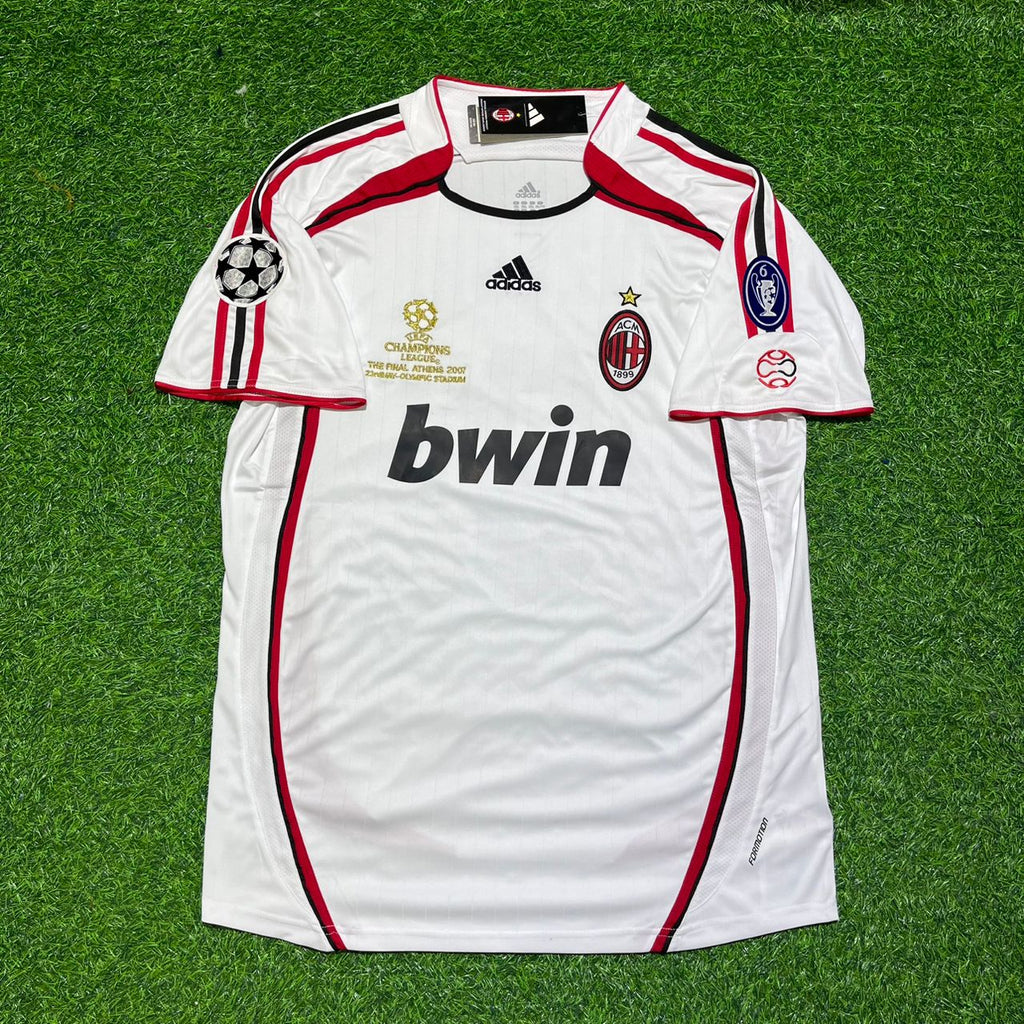 Filippo Inzaghi Milan 2007 Final White Retro Soccer Jersey – Front View