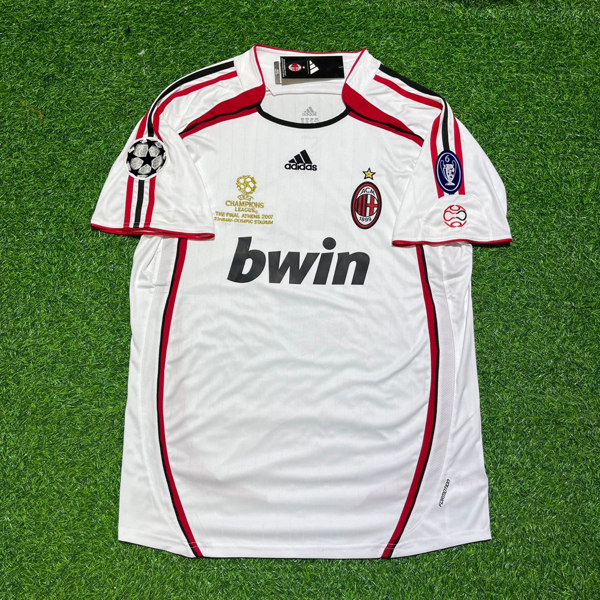Filippo Inzaghi Milan 2007 Final White Retro Soccer Jersey – Front View