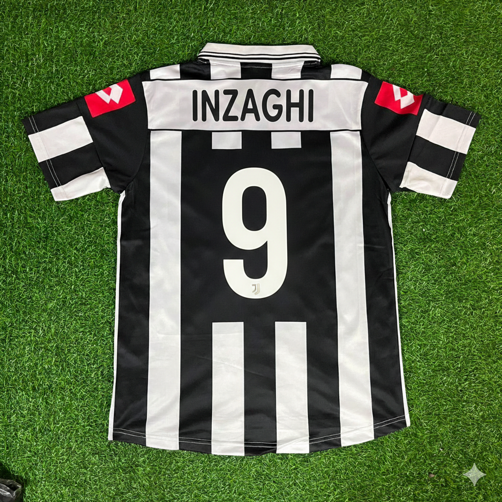 2001 Filippo Inzaghi Juventus 2002 Season Retro Football Jersey – Back View