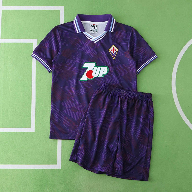 1992/93 Fiorentina Home Kids Retro Football Jersey – Back View