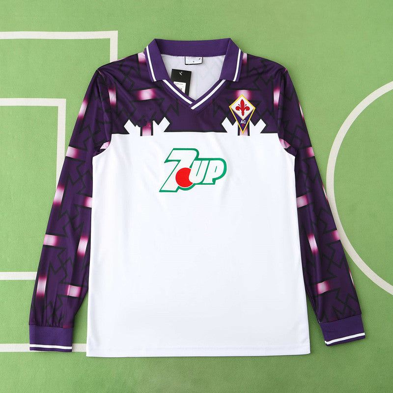 Fiorentina 1992/1993 Away Long Sleeve Retro Football Jersey – Back View