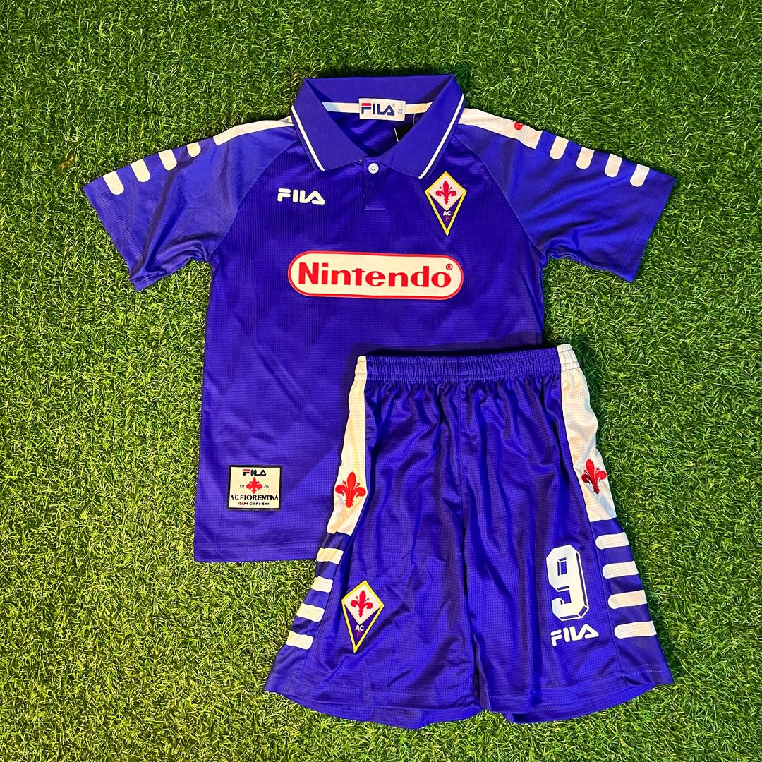 Gabriel Batistuta Fiorentina Home Kids Kit Football Jersey for Children – Front View