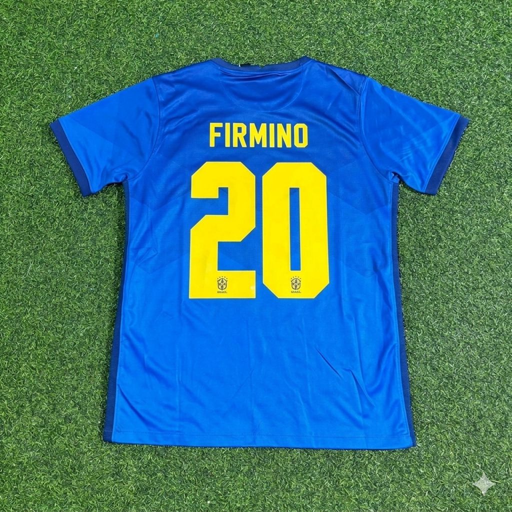 2021 Roberto Firmino Brazil Copa America Blue Football Jersey – Back View