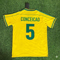 Brazil 1998 World Cup Retro Jersey – Flávio Conceição #5 – Back View