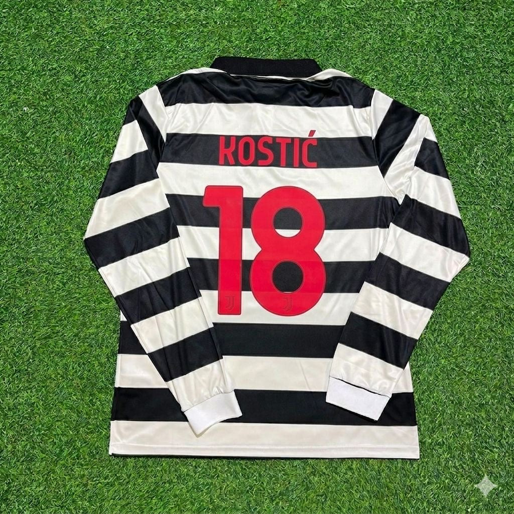 Juventus New Season Fourth Long Sleeve Jersey – Filip Kostić #18 – Back View