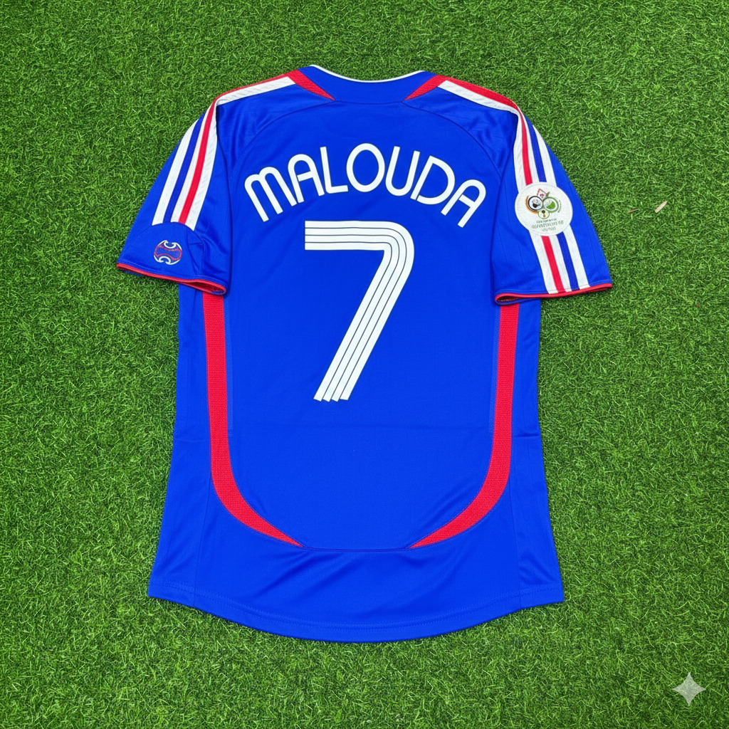 2006 France World Cup Florent Malouda Blue Retro Kit – Back View