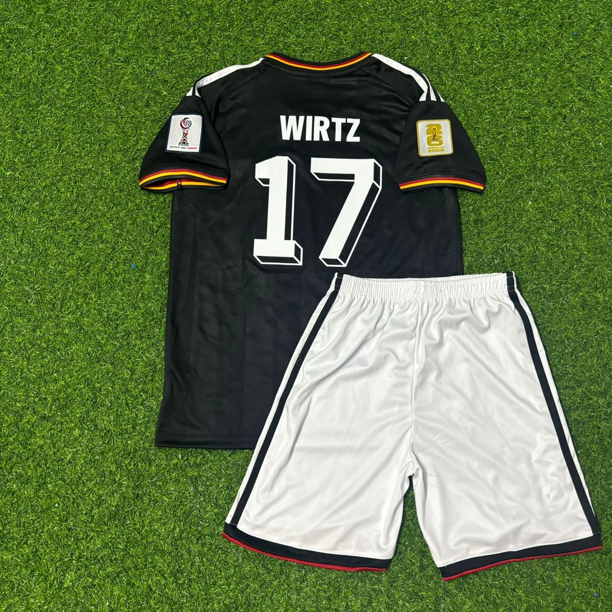 Germany 2026 World Cup Kids Black Style Football Jersey – Florian Wirtz #17 – Back View