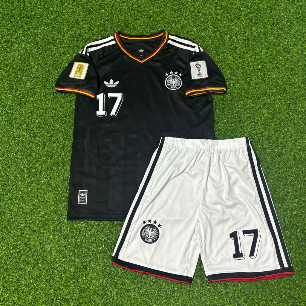 Germany 2026 World Cup Kids Black Style Football Jersey – Florian Wirtz #17 – Front View