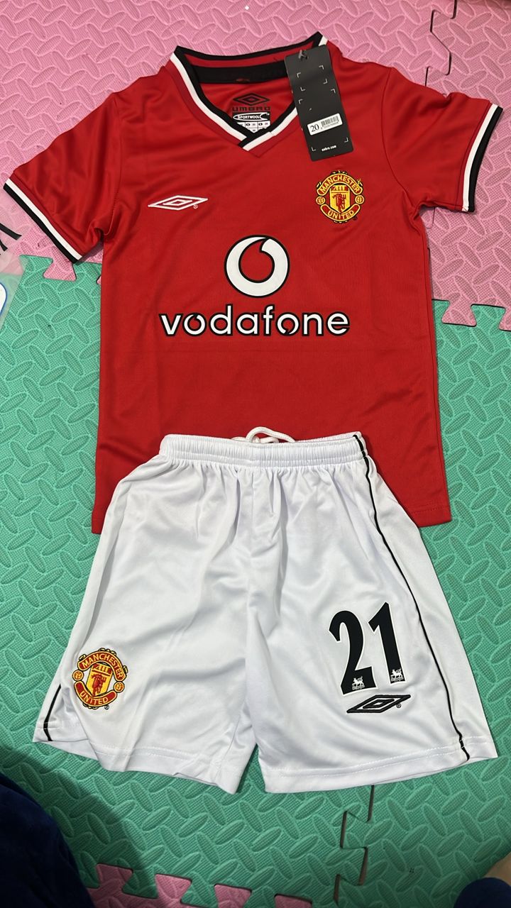 Diego Forlan Manchester United Kids Children Home Football Jersey – Front View