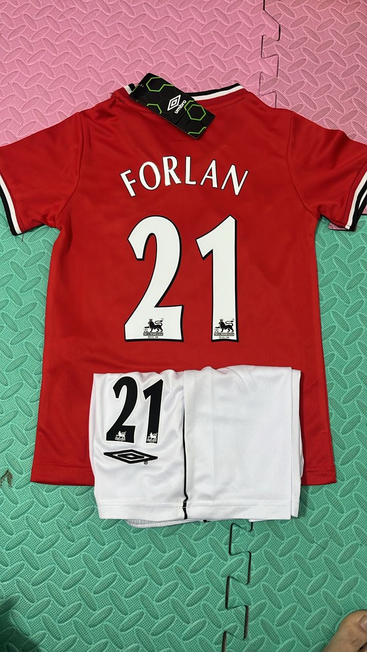 Diego Forlan Manchester United Kids Children Home Football Jersey – Back View
