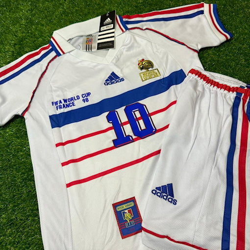 1998 France Away Zidane Kids Kit Football Jersey for Children Personnalisable – 4