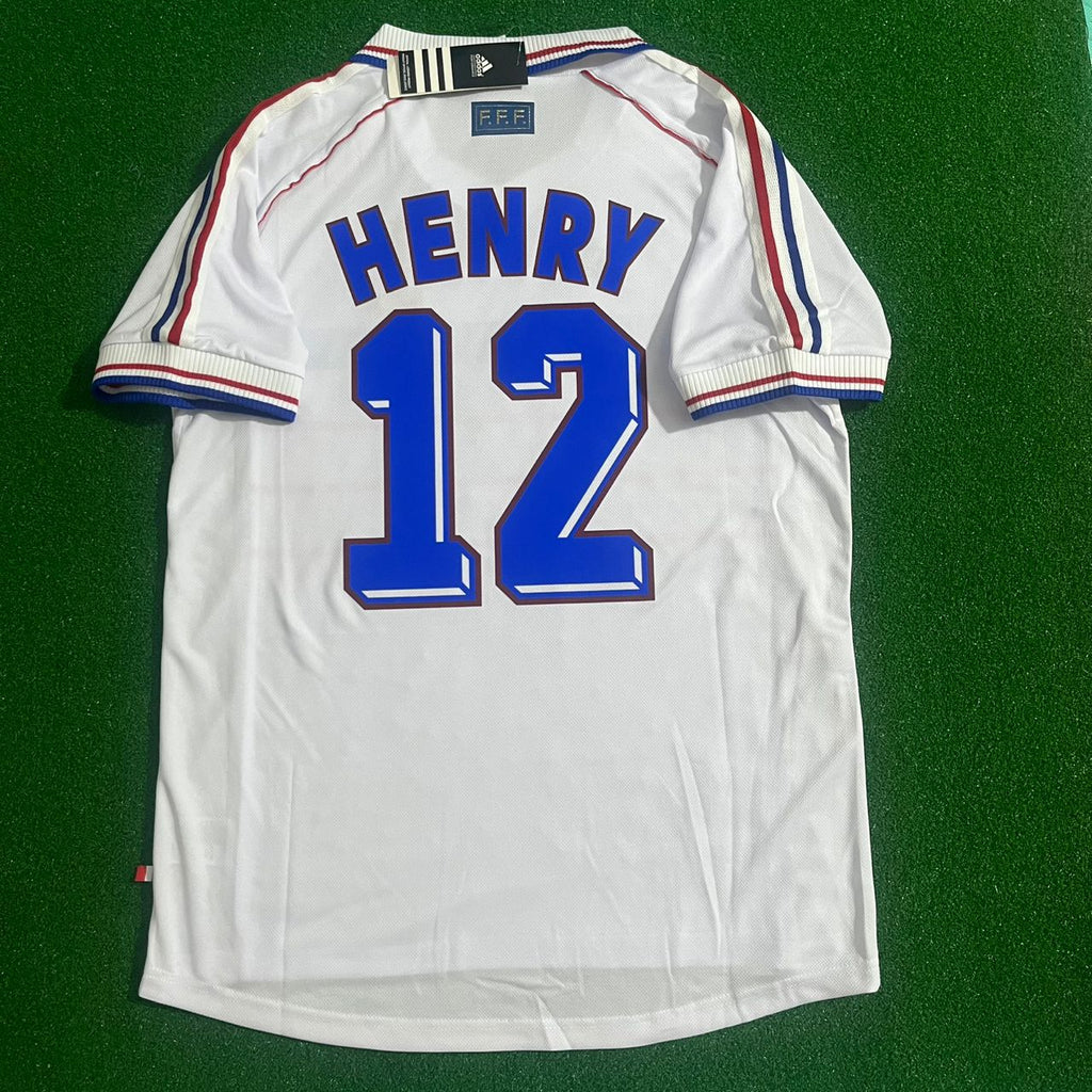 Thierry Henry – France 1998 World Cup White Retro Jersey – | | Retro – Back View