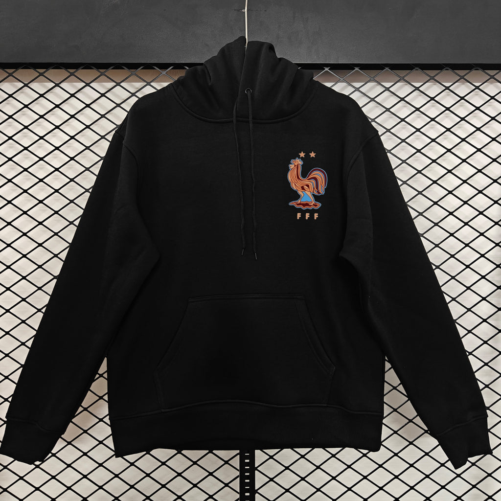 France - Hoodie Winter Fleece- Football Kapuzenpullover – Front View