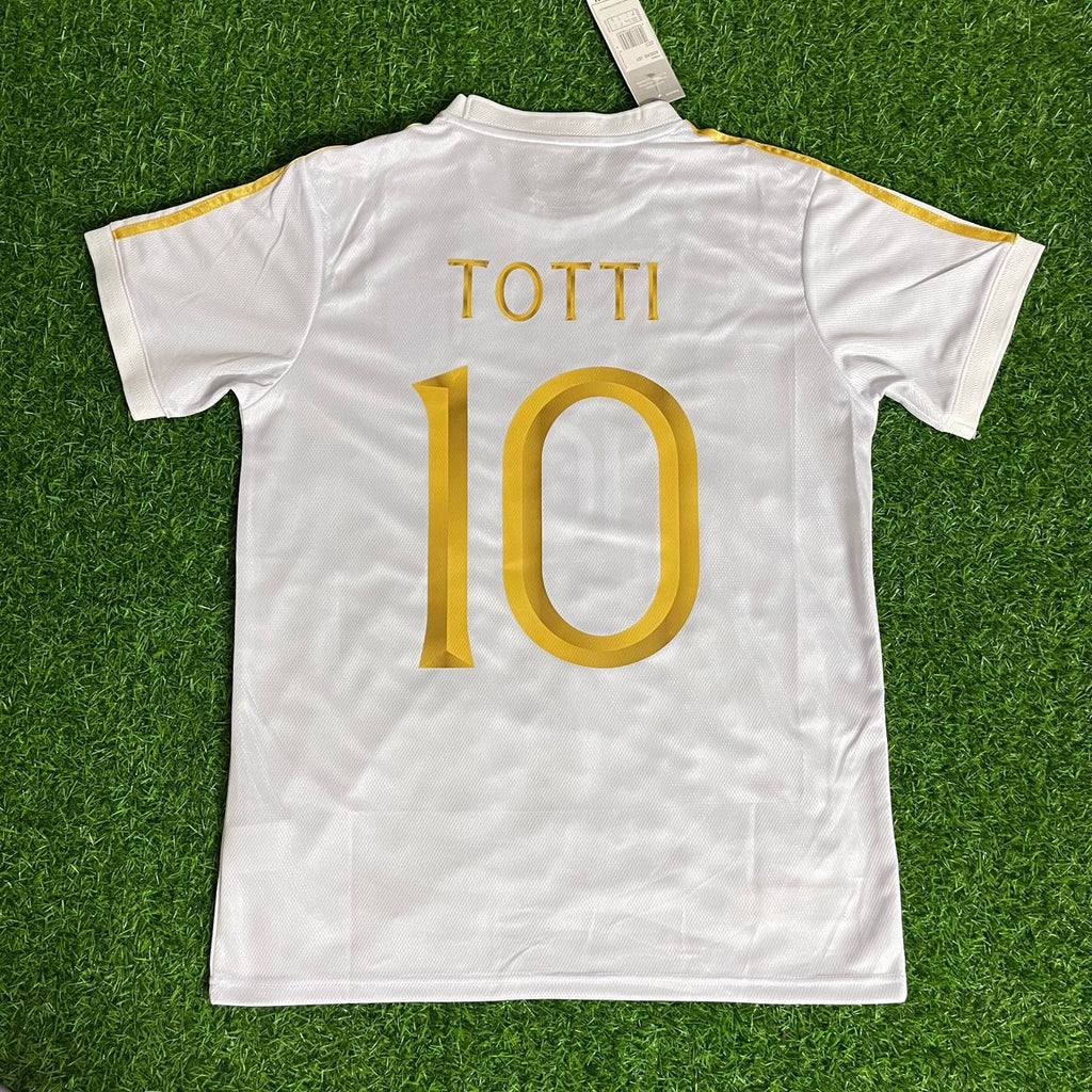 Francesco Totti 10 - Italy White Anniversary Football Jersey – Back View