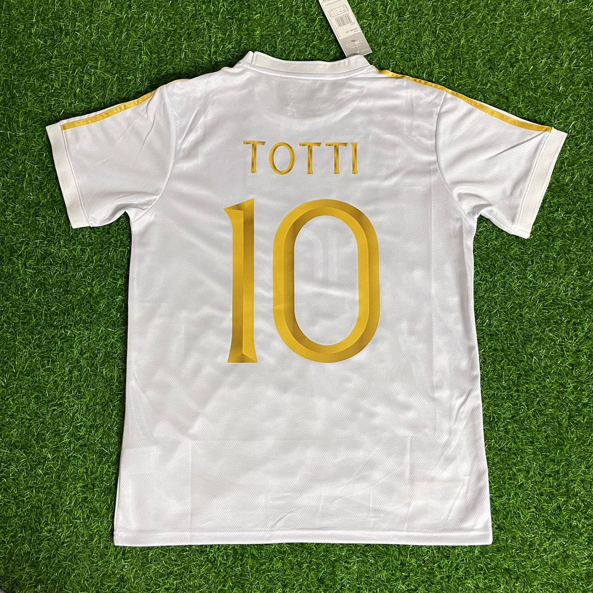 Francesco Totti 10 - Italy White Anniversary Football Jersey – Back View