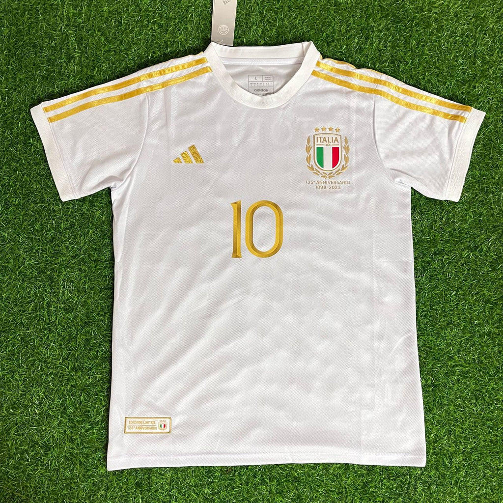 Francesco Totti 10 - Italy White Anniversary Football Jersey – Front View