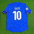 Italy Home Blue Retro Football Jersey – Francesco Totti – Back View