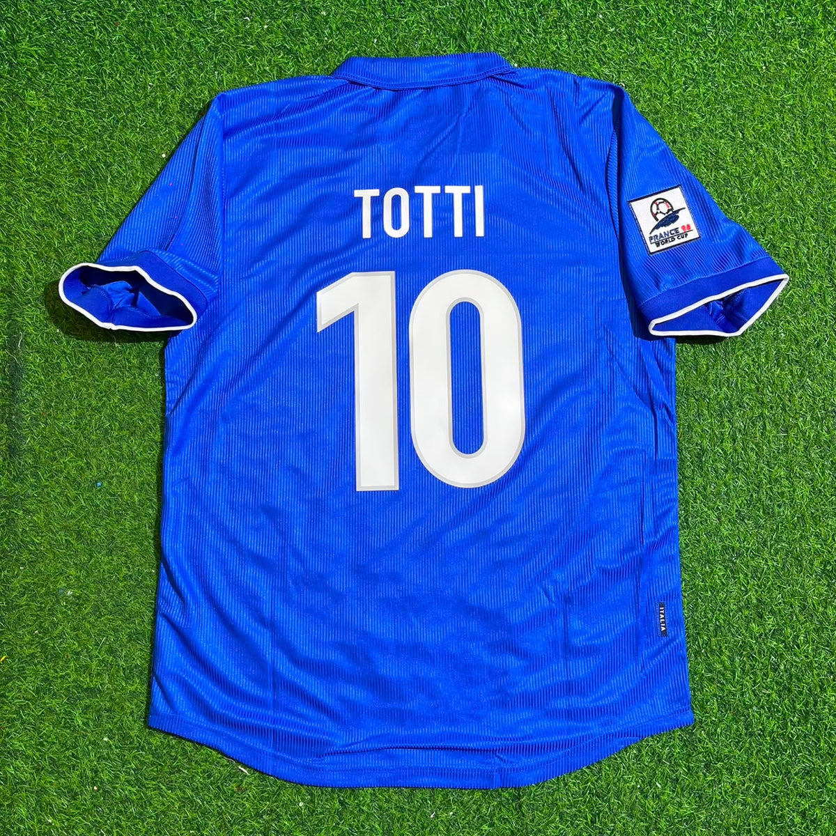 Italy Home Blue Retro Football Jersey – Francesco Totti – Back View