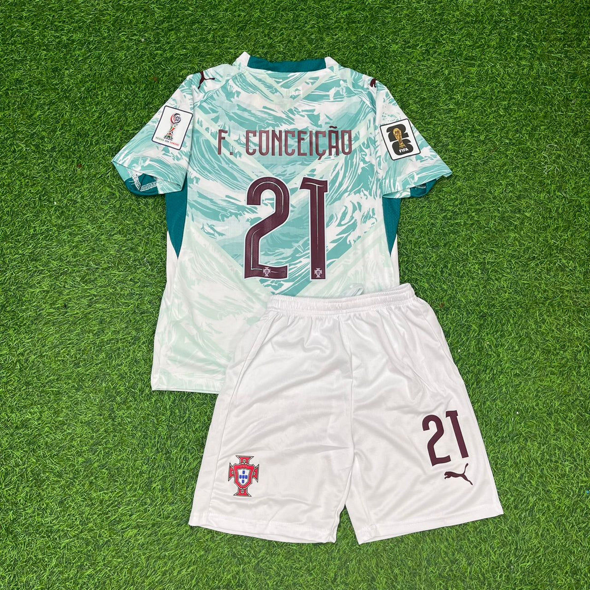 Francisco Conceicao Portugal 2026 World Cup Kids Away Football Jersey – 5