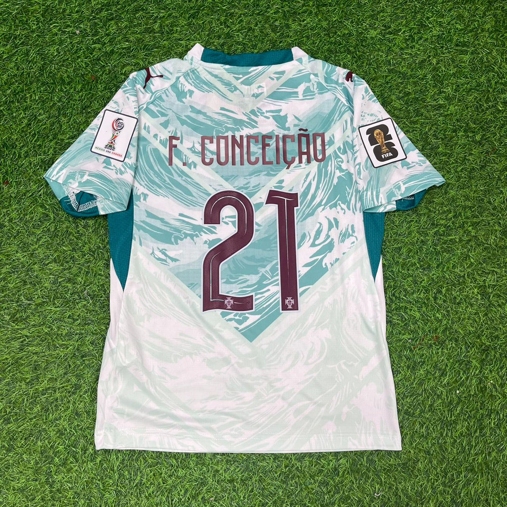 Francisco Conceicao Portugal 2026 World Cup White Away Football Jersey – Back View