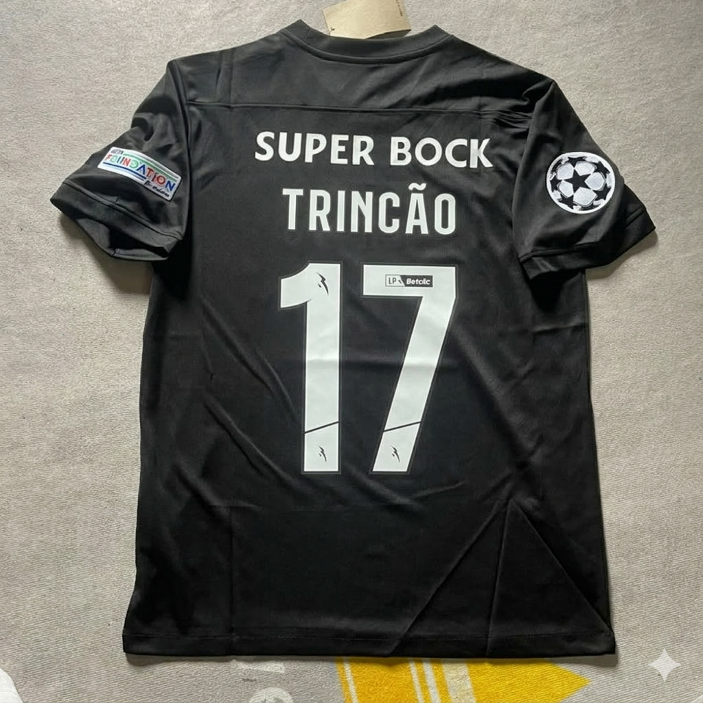 Sporting CP Lisbon Commemorative Black Jersey – Francisco Trincão 17- – Back View