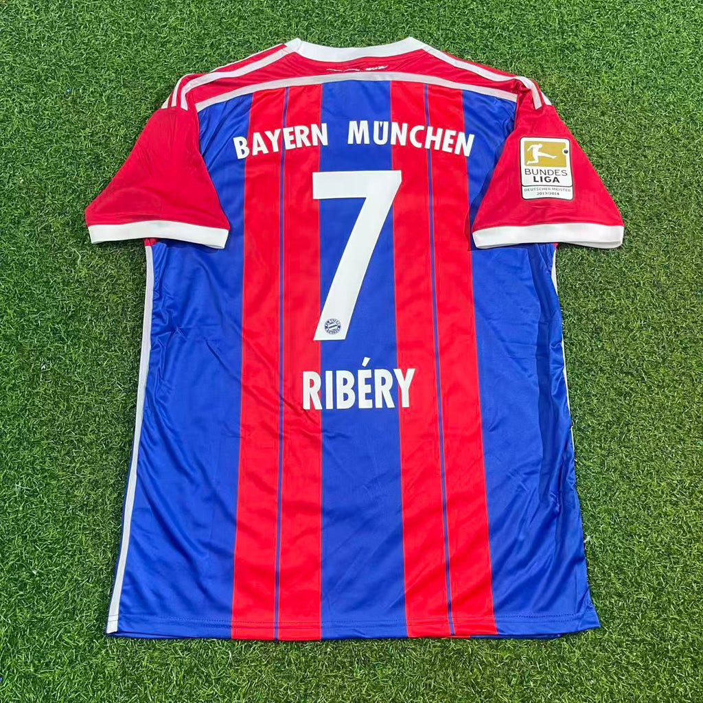 2014 Franck Ribéry #7 Bayern Munich 2015 Home Retro Patch Football Jersey – Back View