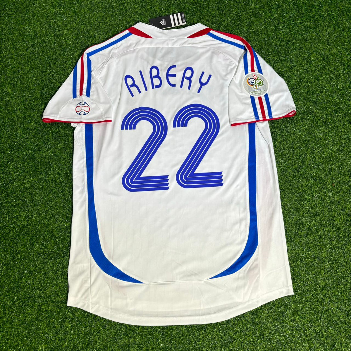 Franck Ribery France 2006 World Cup Final White Retro Kit – | | – Back View