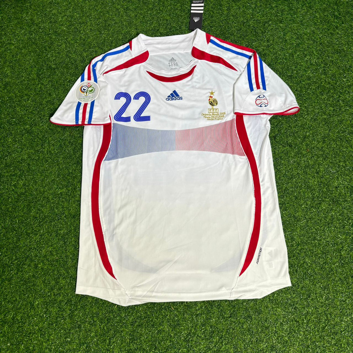 Franck Ribery France 2006 World Cup Final White Retro Kit – | | – Front View