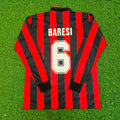 AC Milan 1989/90 Retro Long Sleeve Football Jersey – Franco Baresi #6 – Back View