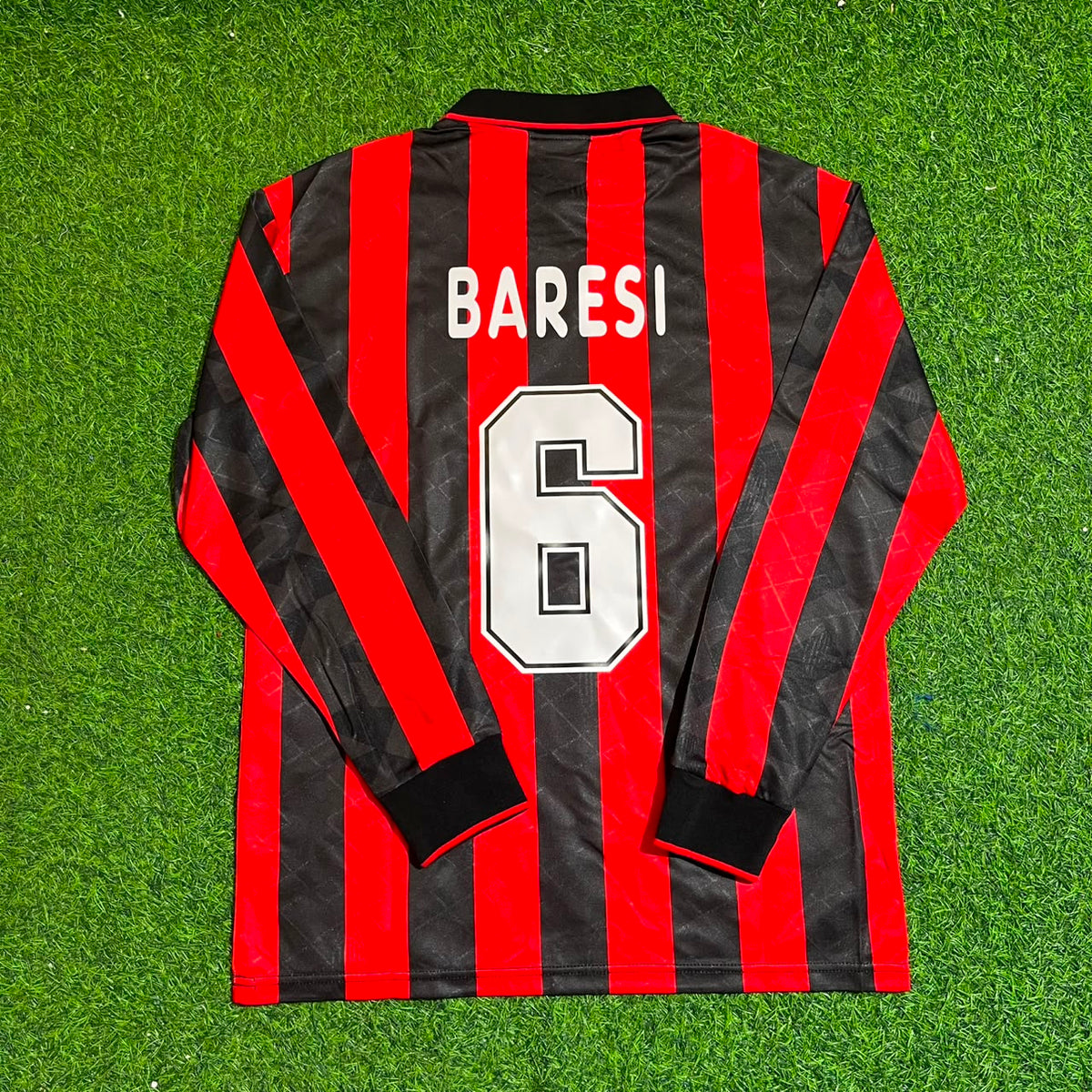 AC Milan 1993 1994 Home Long Sleeve Retro Jersey – Franco Baresi #6 – Back View