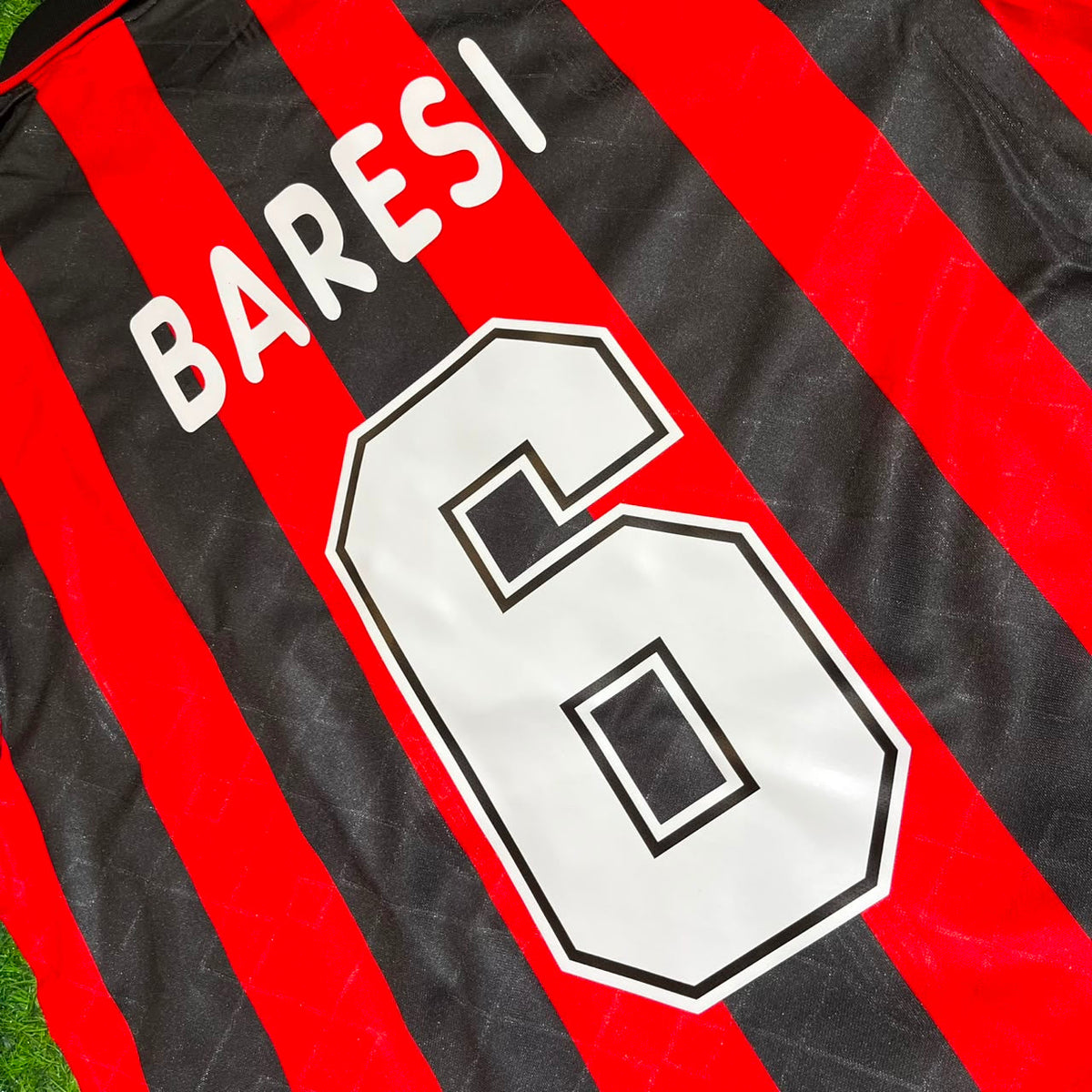 AC Milan 1993 1994 Home Long Sleeve Retro Jersey – Franco Baresi #6 – Detailed View