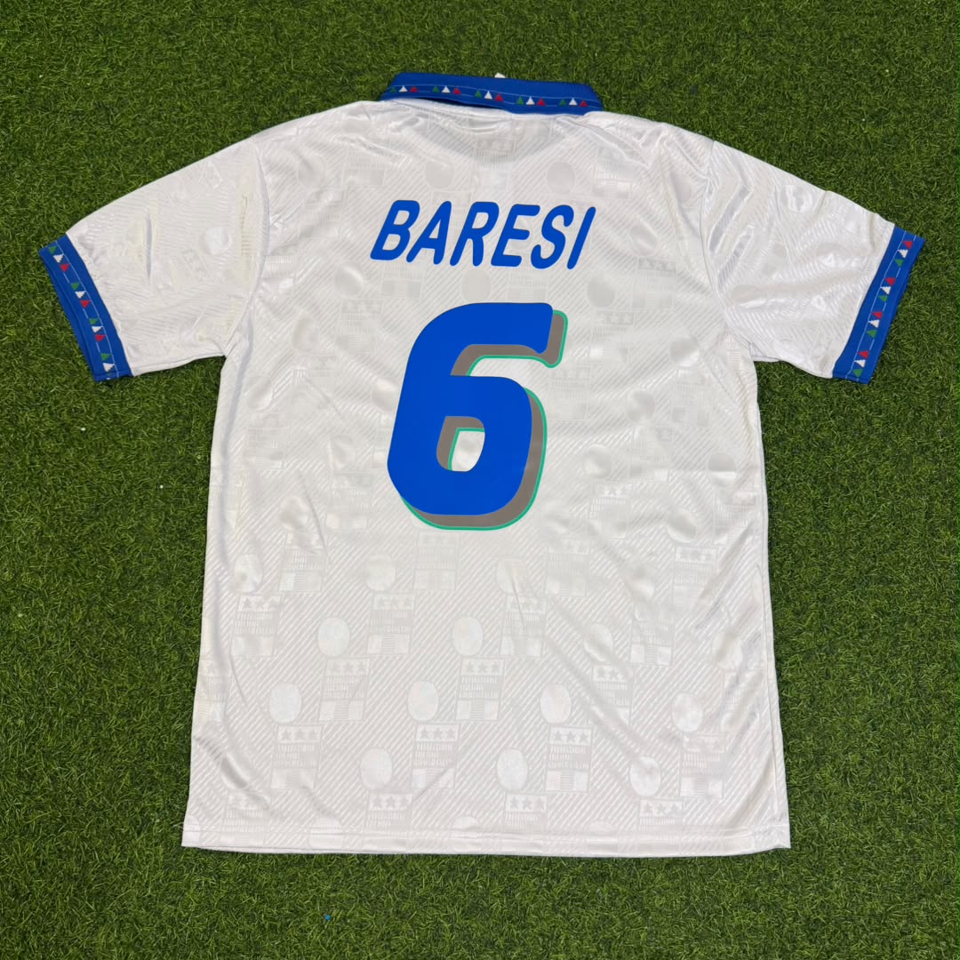 Italy 1994 World Cup White Retro Football Jersey – Franco Baresi – Back View