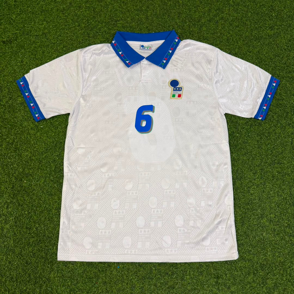 Italy 1994 World Cup White Retro Football Jersey – Franco Baresi – Front View
