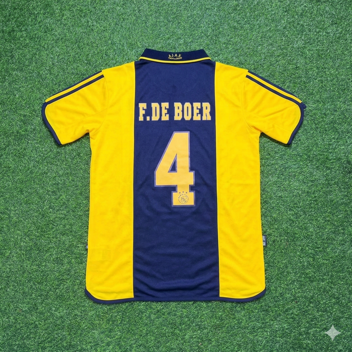 Frank de Boer Ajax Retro Yellow Football Jersey – Back View