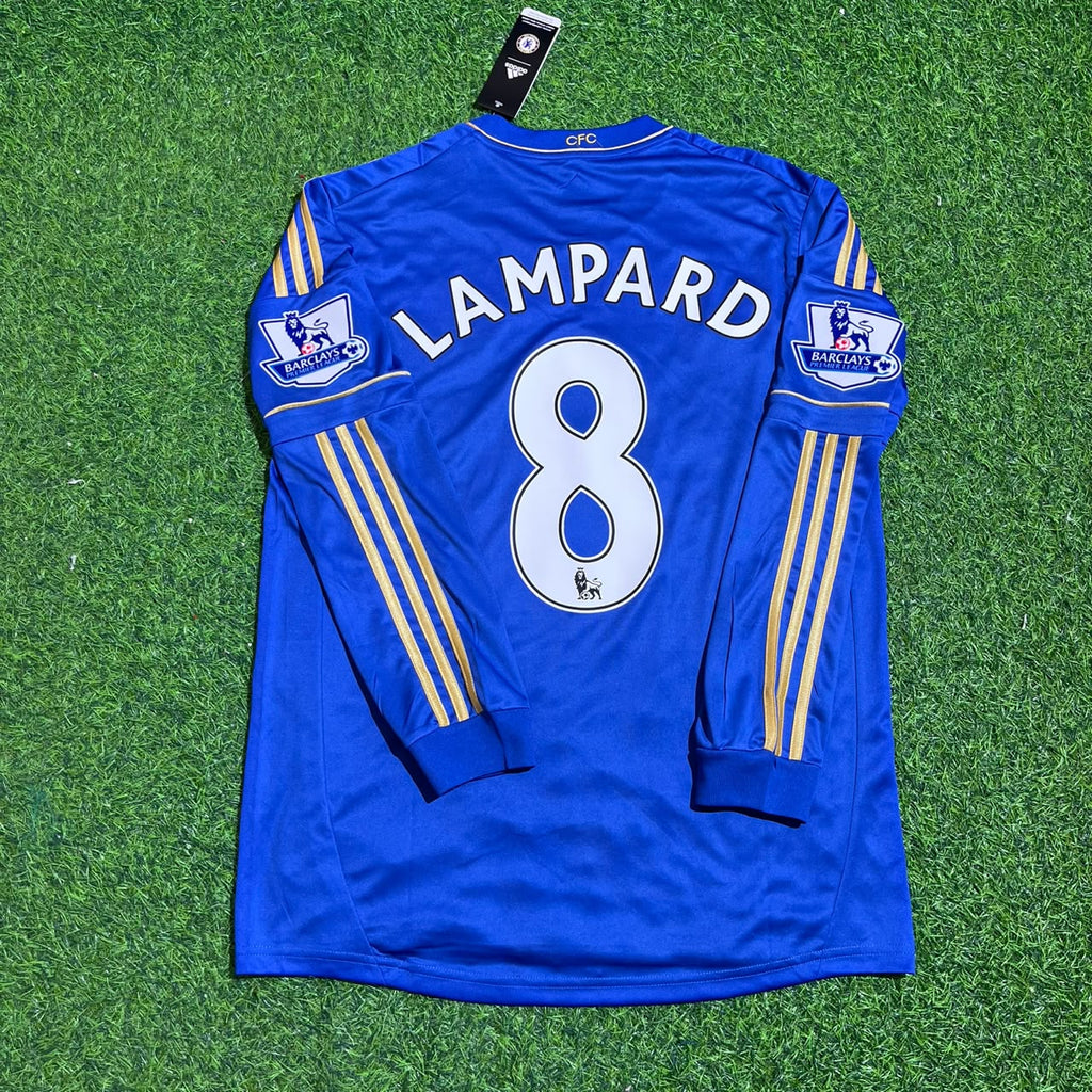 2012/13 Frank Lampard Chelsea Premier League Patch Blue Retro Football Jersey – Back View