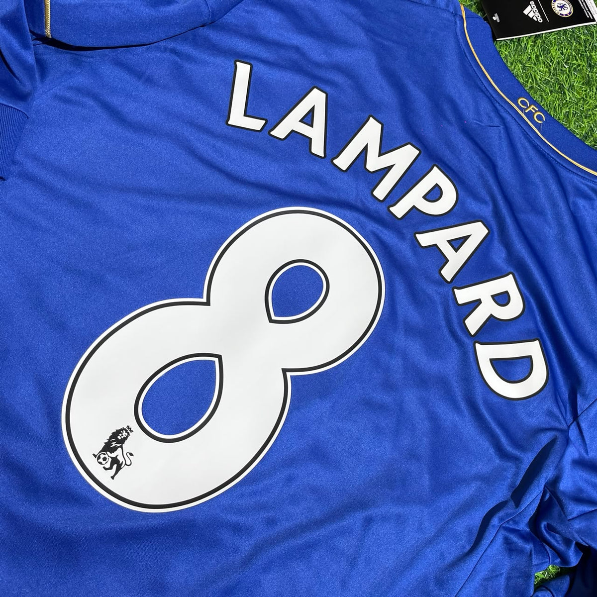 2012/13 Frank Lampard Chelsea Premier League Patch Blue Retro Football Jersey – Detailed View