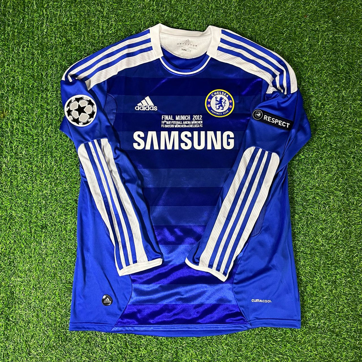 Frank Lampard Chelsea Champhions League 2012 Munich Final Retro Long Sleeve Jersey – Front View