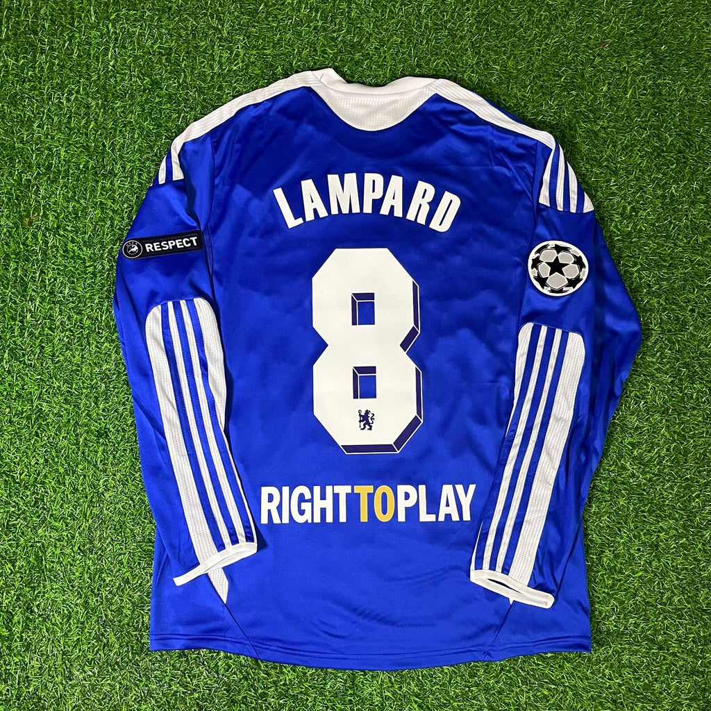 Frank Lampard Chelsea Champhions League 2012 Munich Final Retro Long Sleeve Jersey – Back View