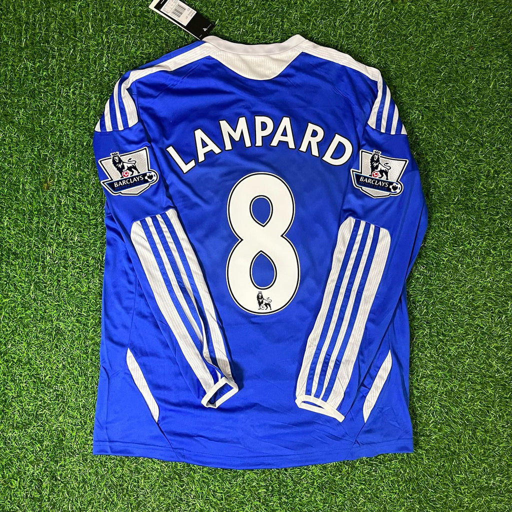 Frank Lampard Chelsea 2011 2012 EPL Patch Retro Long Sleeve Jersey – Back View