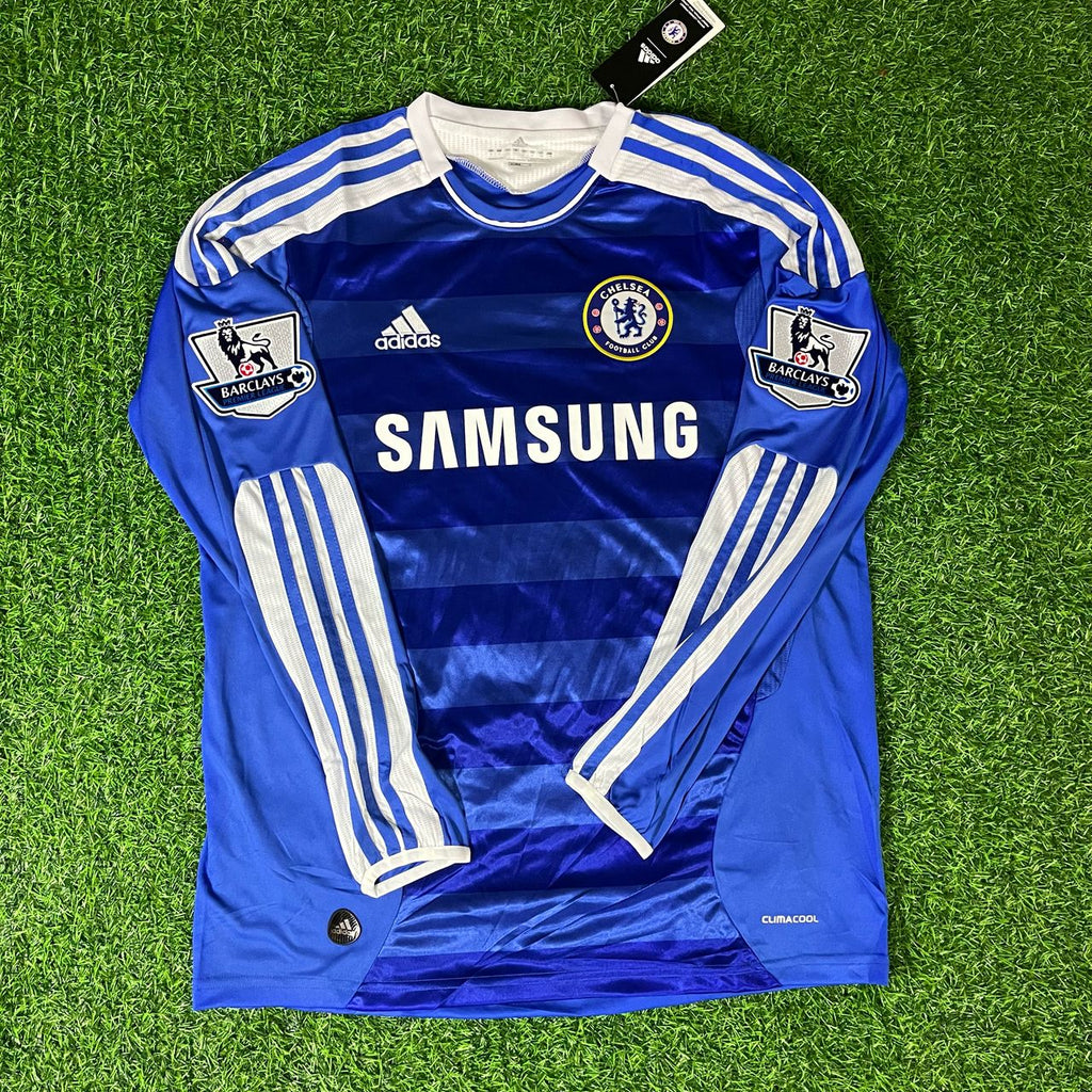 Frank Lampard Chelsea 2011 2012 EPL Patch Retro Long Sleeve Jersey – Front View