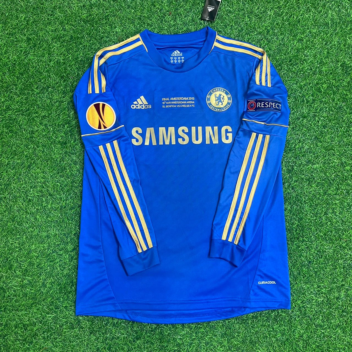 Frank Lampard Chelsea 2013 Europe League Final Amsterdam Blue Retro Football Jersey – Front View