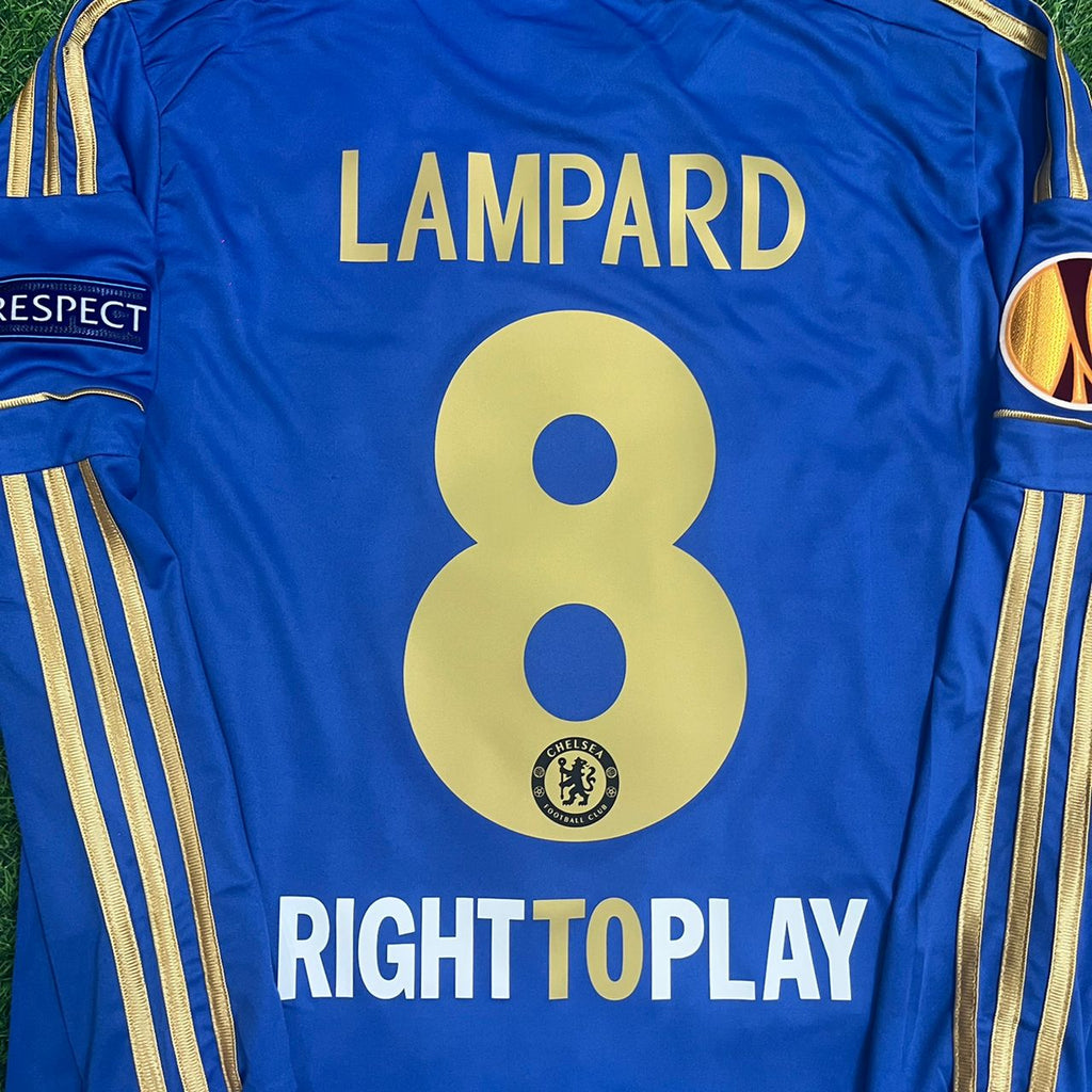 Frank Lampard Chelsea 2013 Europe League Final Amsterdam Blue Retro Football Jersey – Detailed View