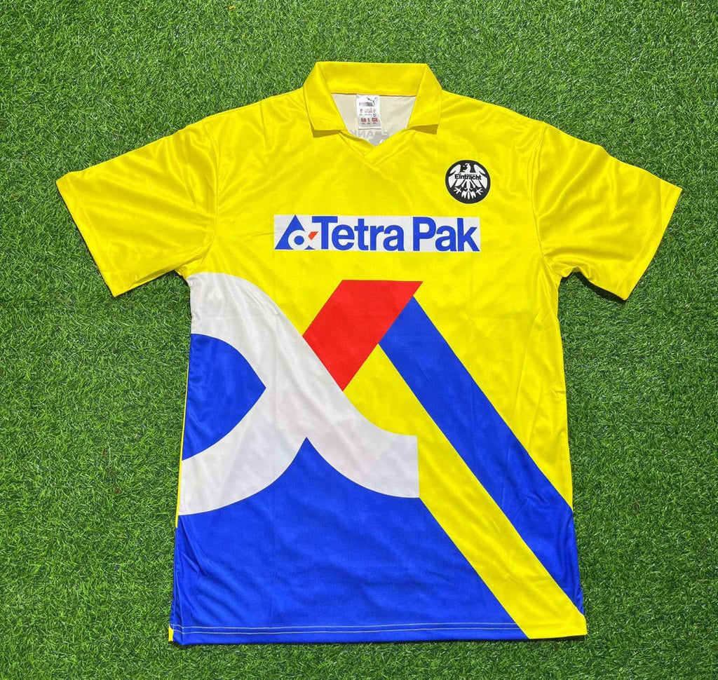 1993/96 Eintracht Frankfurt Retro Yellow Football Jersey – Back View