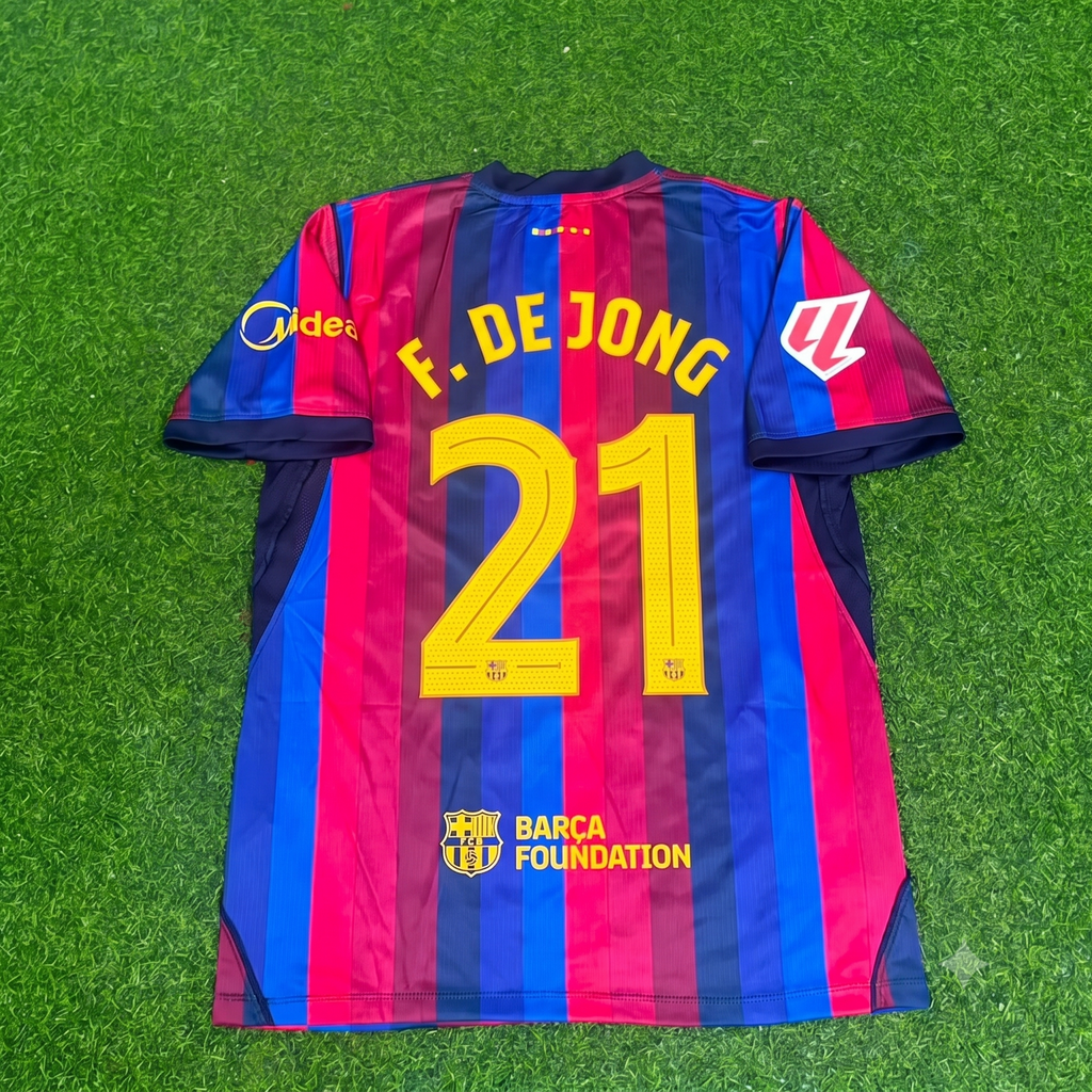 2027 Frankie De Jong #21 Barcelona Home Football Jersey – Back View