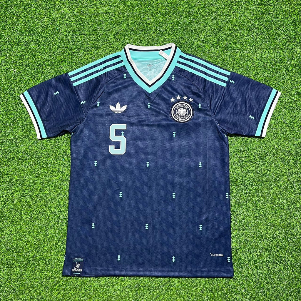 Germany Franz Beckenbauer #5Retro Blue Away Football Jersey – Front View