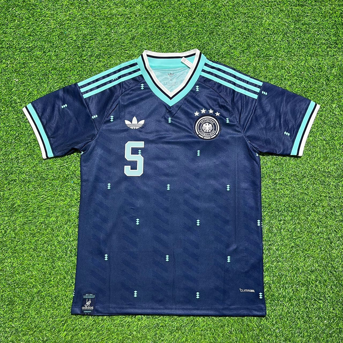 Germany Franz Beckenbauer #5Retro Blue Away Football Jersey – Front View
