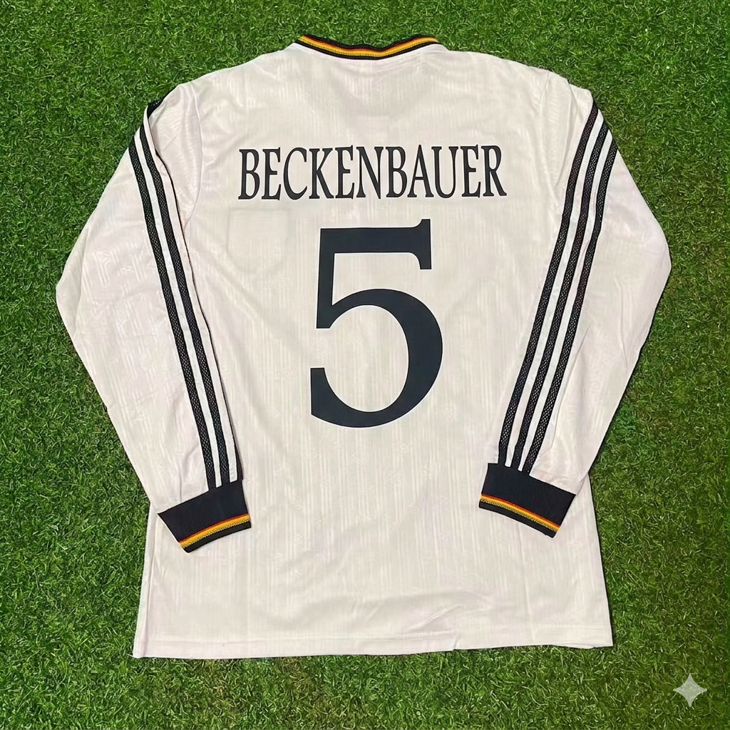 Franz Beckenbauer #5 Germany Long Sleeve Retro Football Jersey Collection – Back View