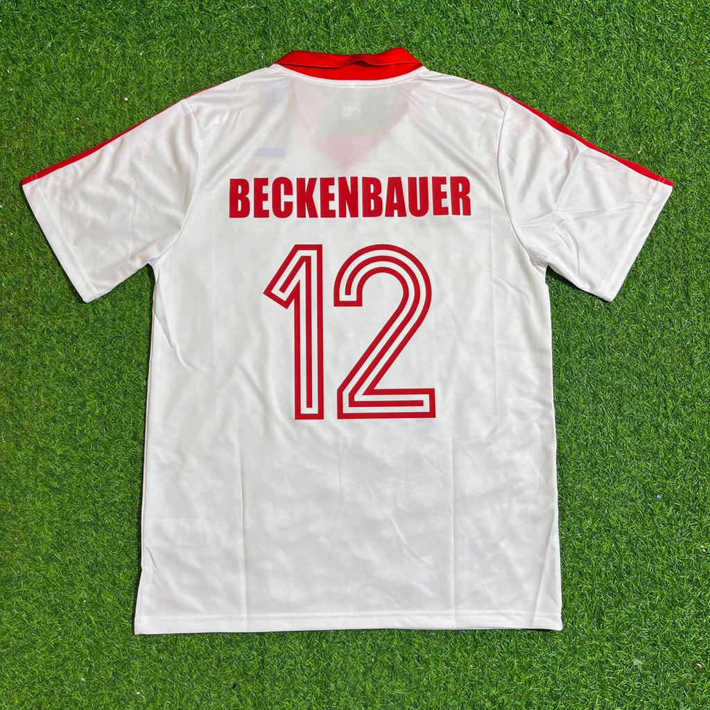 Franz Beckenbauer Hamburger SV Retro Heimtrikot 80-81 Rot Fußball – Back View