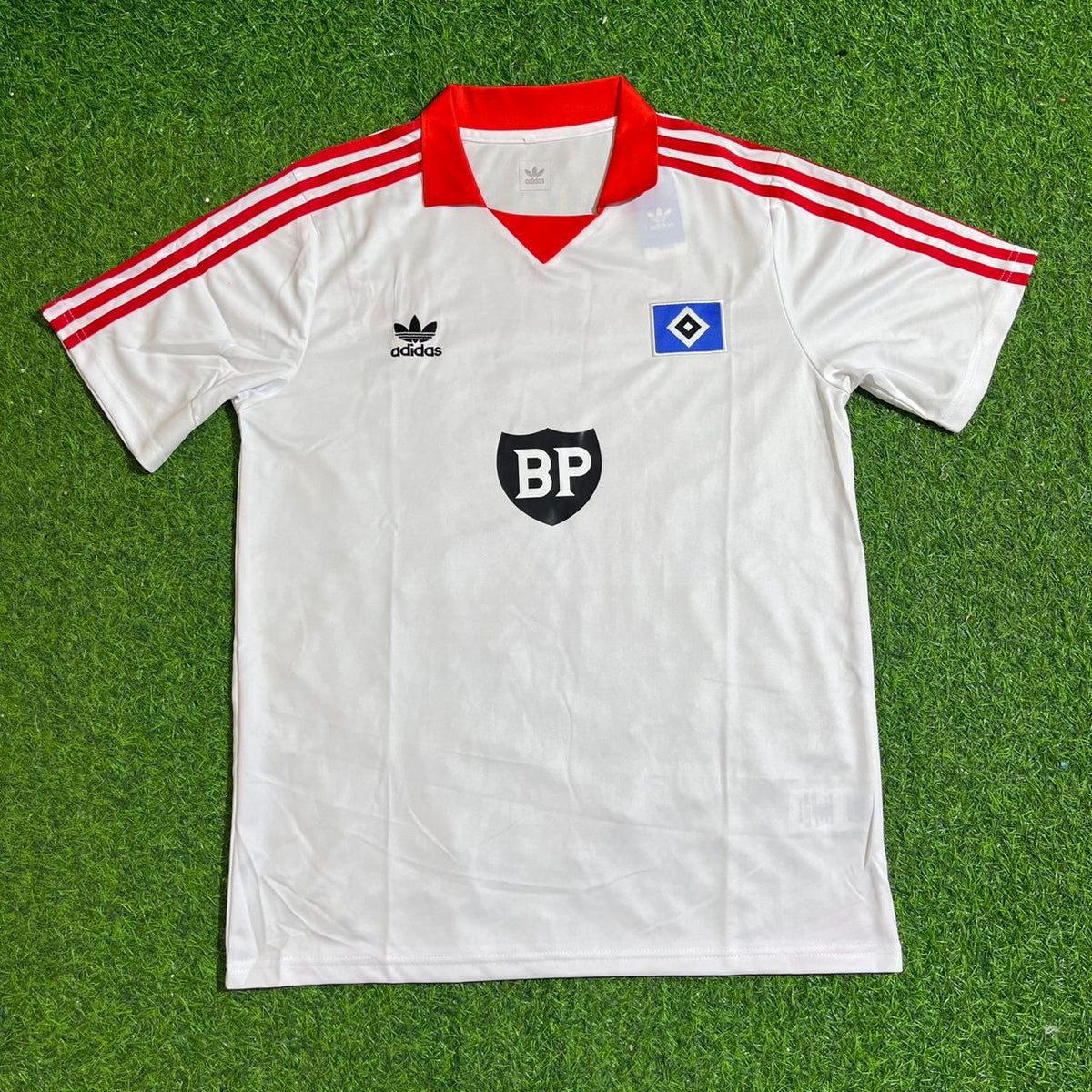 Franz Beckenbauer Hamburger SV Retro Heimtrikot 80-81 Rot Fußball – Front View