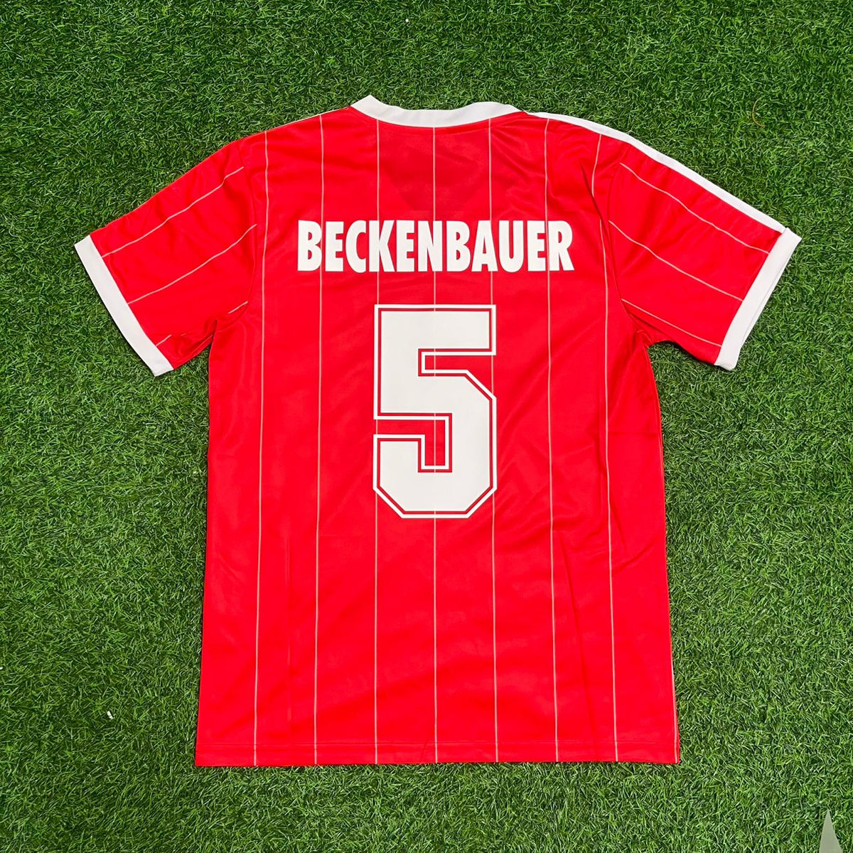 Franz Beckenbauer Hamburger SV HSV Rotes Heimtrikot Retro Fußballtrikot Jersey – Back View
